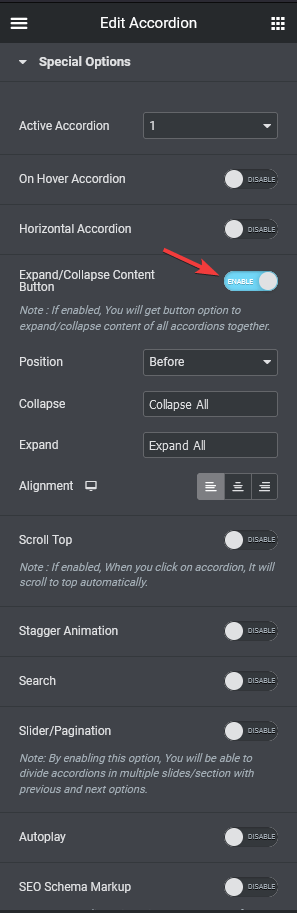 accordion expand collapse