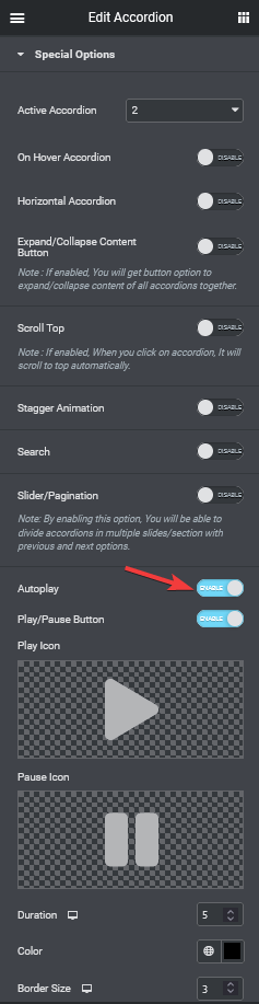 accordion play pause