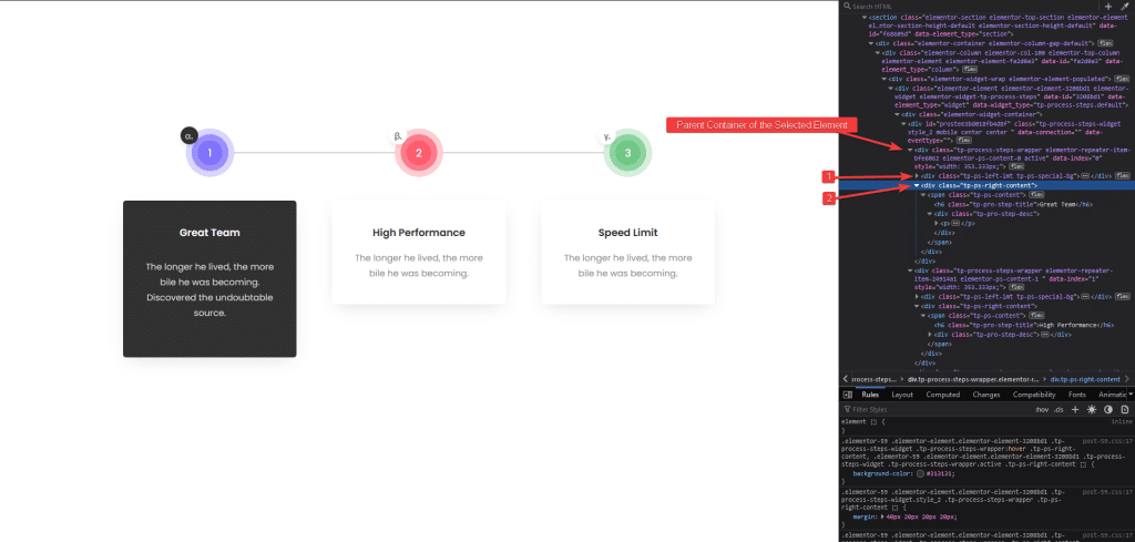 steps demo sub nested level