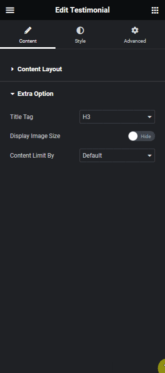 testimonial content limit by text